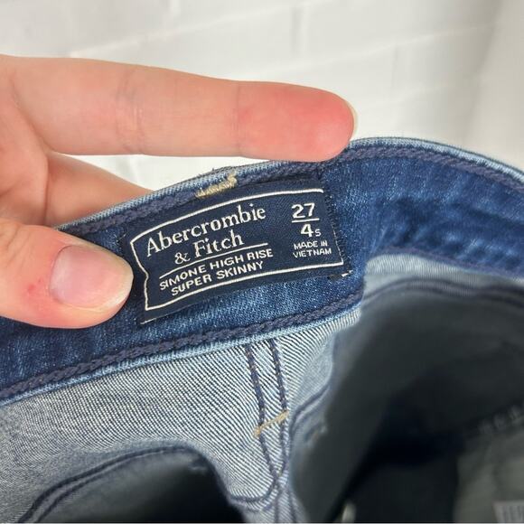 Abercrombie & Fitch Simone High Rise Super Skinny Jeans Size 4/27 Short - Picture 2 of 9